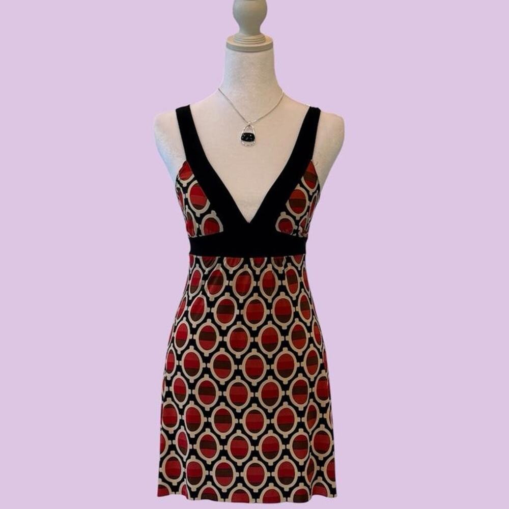Vintage redblack mini dress with